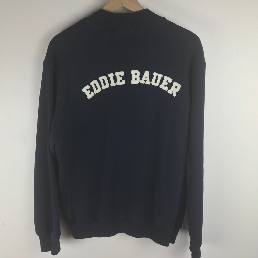 Vintage 90s Eddie Bauer patch logo sweatshirt large full zip